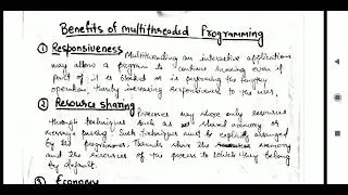 Operating System: Benefits of Multithreading