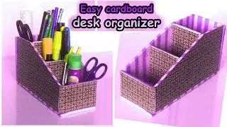 DIY Desk Organizer using cardboard | #diy #cardboard #craft