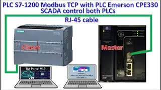 PLC S7-1200 connect with PLC Emerson IC695CPE330 via Modbus communication with SCADA control