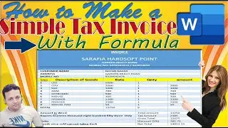 Simple Tax Invoice with Formula in Microsoft Word  #microsoftword