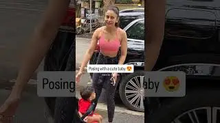 #RakulPreet posing with a cute baby outside gym #MovieTalkies #RakulPreetSingh