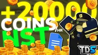 NEW FASTEST NST EASY NOOB COIN GRIND STRATEGY (20K/HR!!!) - TDS (ROBLOX)