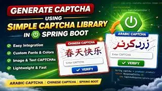 Generate Captcha using Simple Captcha Library in Spring Boot | Arabic Captcha | Chinese Captcha