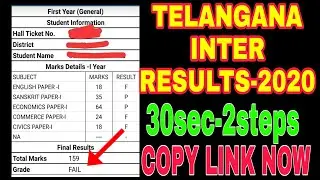 TS INTER RESULTS -2020 JUST IN 30Sec //TELANGANA INTER RESULTS-2020//HOW TO CHECK TS INTER RESULTS