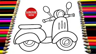 Cara Menggambar Sepeda Motor Balap - Mewarnai Gambar - How to Draw a Motorcycle Easy Step by Step