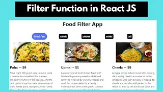 How to Make Filter Component in React | Food Filter App using React JS