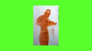 Ребенок рисует ниткой. Хотелось вазу нарисовать, а получился сеятель