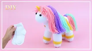 Cute Unicorn from Socks 🦄 Kids love it! / How to sew a toy without a pattern / Unicorn making DIY