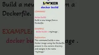 Docker Command - 10 | docker build: Build a new image from a Dockerfile. 