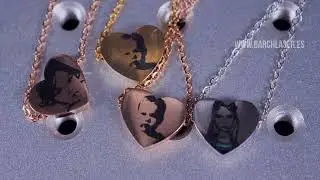Foto grabado sobre joyeria, metales, con laser fibra optica 20W BCF.