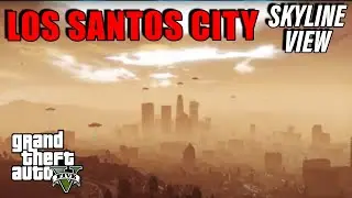 Alien UFO Invasion - THE WEATHER ABOVE LOS SANTOS - HALLOWEEN UNCUT - GTA 5 ONLINE CITY SKYLINE 4K