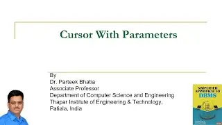 Cursor with Parameters