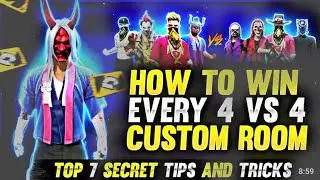 How to win Every 4 vs 4 custom match free fire me custom match ka tips and tricks