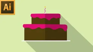 Cake Design Tutorial Adobe Illustrator (Flat Design) + Speed Art