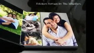 Fotolibro forrado en tela 30x60cm.