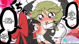 【Kuso☆】 Reimu and Marisa's Choco Chewing ☆ Mouth to Mouth Challenge (Shit☆-S5) (English Subs)