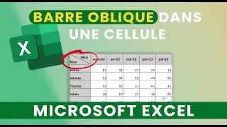 Scinder une cellule avec une barre oblique sur Excel
