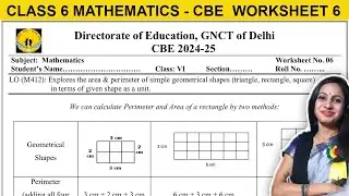 DOE Class 6 Maths CBE Worksheet 6 Solution | 2024 – 2025