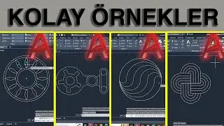 AutoCAD Dersleri -4 Kolay Örnek- Autocad Örnekler | AutoCAD 2024