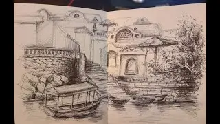 Daily pen sketching challenge tutorial step by step for beginners