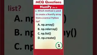Part 1 - NumPy MCQ Questions | Data Science MCQ Questions