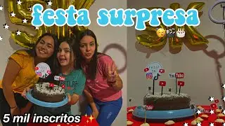 festa surpresa pelos 5 mil inscritos!!! 🎬❤️🥳 ~ganhei uma ring light~ 🤪