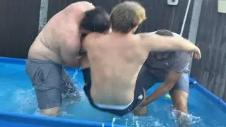 Family swimming pool wrestling moments (summer 2024)