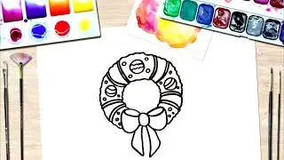 Christmas wreath. How to draw a Christmas wreath.