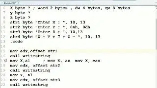 Masm Programming How Implementing an Equation Lec20