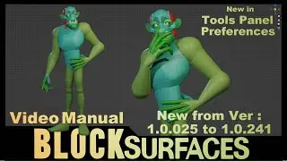 Video Manual Blocksurfaces Blender addon News from Ver 1.0.025 to 1.0.241 - Tools Panel Preferences