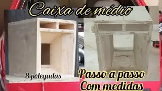 Como fazer caixa de médio grave 8 polegadas, passo a passo  {JS som }