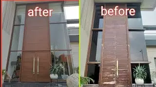 aluminium curtain wall front door || wood to replace aluminium door