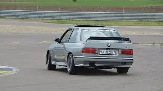 BMW M3 E30 action on track, powerslides and pure sound