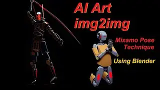 Stable Diffusion AI Art Img2Img - Mixamo to Blender Pose Technique