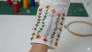 Hand embroidery/ hand embroidery for dress / hand embroidery border design for sleeves