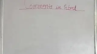 Comments in html