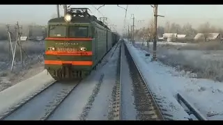 Поездка на электровозе ВЛ-10.Участок переменного и постоянного тока(Бабаево)
