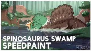 【 SpeedPaint 】 Spinosaurus Swamp | PaleoArt