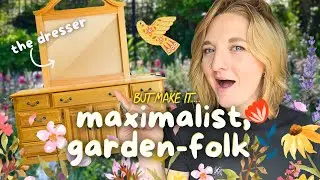 *FOLK ART* Maximalist Garden-Inspired Vanity Dresser Flip