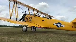 Naval Aircraft Factory N3N-3 Yellow Peril Engine Startup