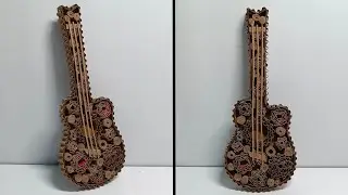 how to make a Guitar 🎸 in cardboard