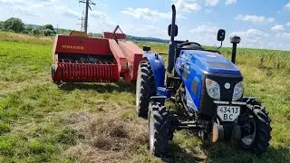 ☆Тюкування соломи на крутому схилі. Jinma 404+ welger41