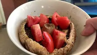 Quick healthy Portabella mushroom, Tomato,  in air fryer DASH Diet