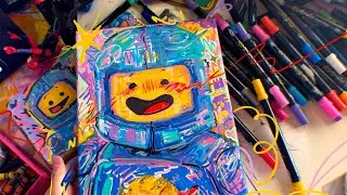 BENNY🌈🚀 SPACESHIP realtime process x canvas and acrylic markers