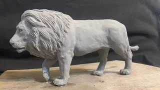 African Lion Sculpture | Super Sculpey Lion