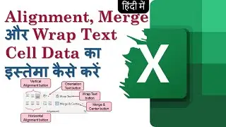 Excel in Hindi- Alignment, Merge & Wrap Text Cell Data 