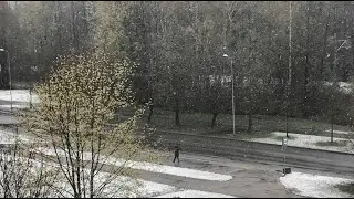 Апрельский снег: моя песенка под кадры Риги сегодня, р-он Золитуде