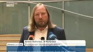Elektromobilität: Anton Hofreiter gibt Statement am 27.04.2016
