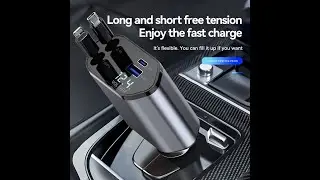 4 in 1 Retractable Car Charger, Boost your car charging setup!  #carcharger #4in1  #carparts