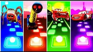 Bus Eater vs Mcqueen vs Lightning Mcqueen Eater vs Thomas The  Train exe /Tiles Hop EDM RUSH